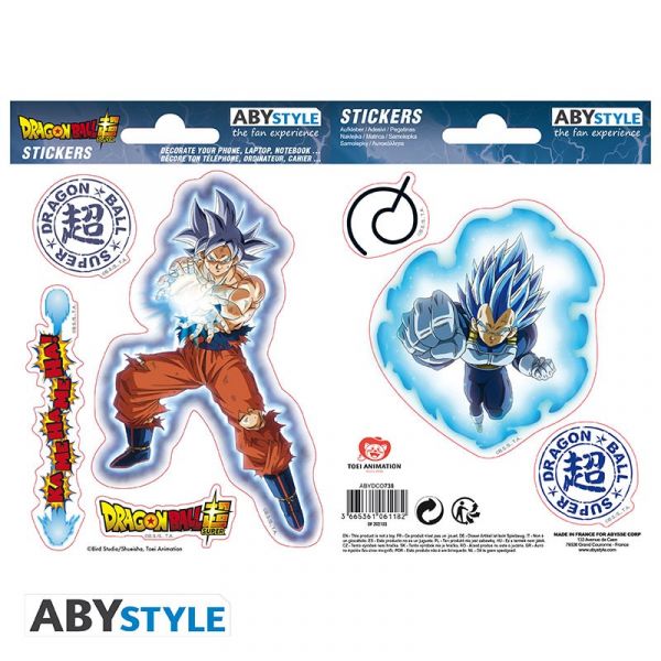 DRAGON BALL SUPER - Stickers - 16x11cm/ 2 planches - Goku & Vegeta