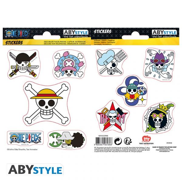 ONE PIECE - Stickers - 16x11cm/ 2 planches - Skulls Equipage Luffy