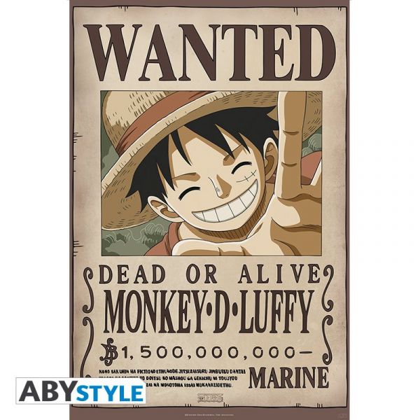 ONE PIECE - Poster «Wanted Luffy New 2» roulé filmé (91.5x61)