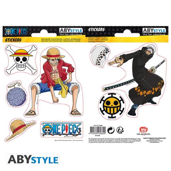ONE PIECE - Stickers - 16x11cm/ 2 planches - Luffy & Law
