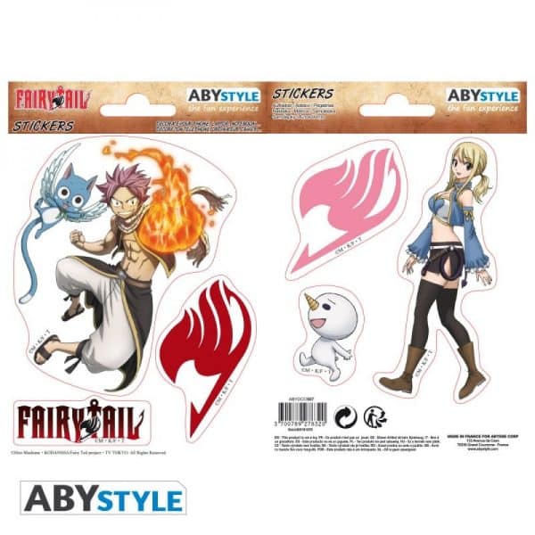 FAIRY TAIL - Stickers - 16x11cm/ 2 planches - Natsu & Lucy