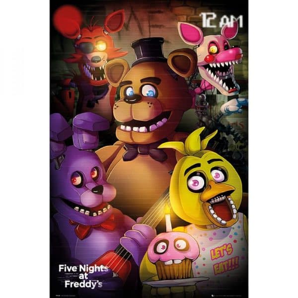 Five Nights at Freddy's Groupe - Poster roulé filmé (91.5x61) (FNAF)