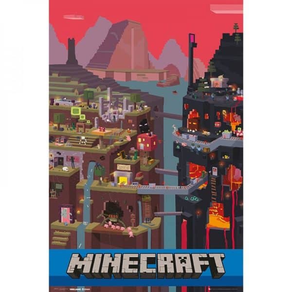 MINECRAFT - Le monde de Minecraft - Poster roulé filmé (91.5x61)