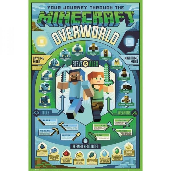 MINECRAFT - Overworld Biome - Poster roulé filmé (91.5x61)