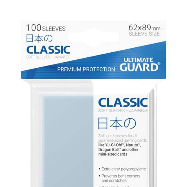 Ultimate Guard 100 pochettes Classic Soft Sleeves format japonais Transparent