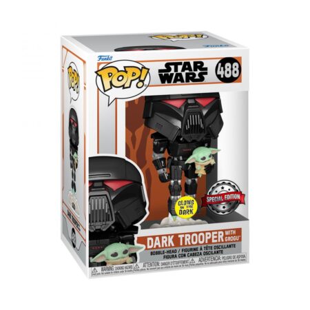 Funko Pop ! Star Wars - Dark Trooper with Grogu - Glow in the dark #488