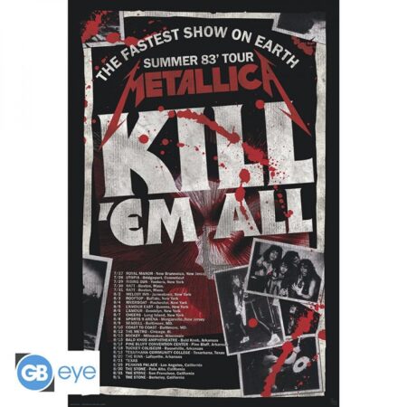 METALLICA - Poster «Kill'Em All 83 Tour» roulé filmé (91.5x61)