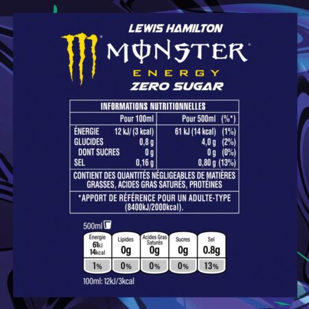 Canette Monster Energy Zero Sugar Lewis Hamilton 50 cl