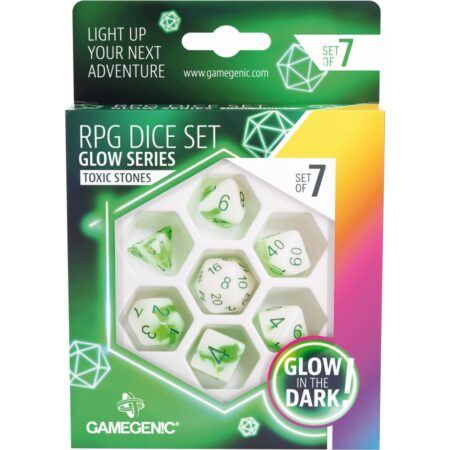 Glow Series Toxic Stones : Set de 7 Dés