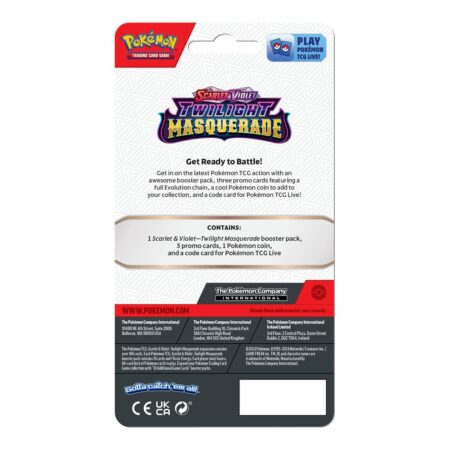 Blister pack Pokémon Mascarade Crépusculaire Ecarlate et Violet EV06 + Kingdra promotionnel - Version Anglaise